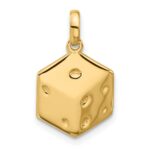14k Polished Dice Charm