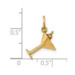 14ky Fancy Martini Glass With Olives Charm - Image 5