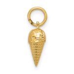 14k Fancy Ice Cream Cone Charm - Image 2