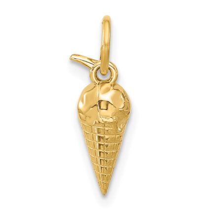 14k Fancy Ice Cream Cone Charm