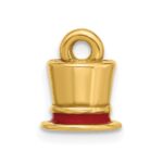 14k Fancy Red Enameled Top Hat Charm - Image 3
