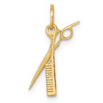 14k Fancy Comb and Scissors Pendant - Image 3