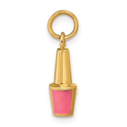 14k Pink Enameled Nail Polish Charm