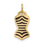 14k Black Enameled One Piece Swimsuit Charm