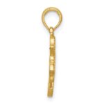 14K Polished Beaded Fleur de Lis Cross Pendant - Image 2