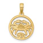 14K Polished Round Cancer Pendant - Image 3
