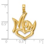 14K Polished MOM And Heart Pendant - Image 4