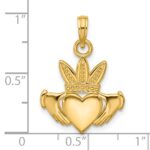 14K Polished Heart Crown Pendant - Image 4