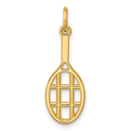 14K Polished Tennis Racket Pendant