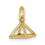14K Polished Rectangular Pyramid Shape Pendant - Image 4