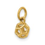 14K Polished Icosahedron Shape Pendant - Image 4