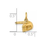 14K Polished 1-Finger Point Hand Pendant - Image 5