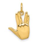 14K Polished Live Long and Prosper Hand Pendant