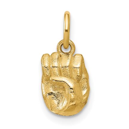 14K American Sign Language Alphabet Fingerspelling Sign E Pendant