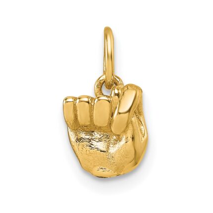 14K American Sign Language Alphabet Fingerspelling Sign T Pendant