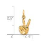 14K American Sign Language Alphabet Fingerspelling Sign V Pendant - Image 5
