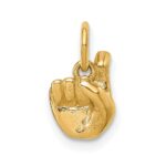 14K American Sign Language Alphabet Fingerspelling Sign X Pendant