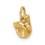 14K American Sign Language Alphabet Fingerspelling Sign X Pendant - Image 4