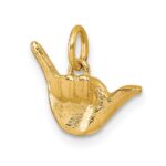 14K American Sign Language Alphabet Fingerspelling Sign Y Pendant - Image 4