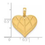 14K Polished Grooved Heart Pendant - Image 4