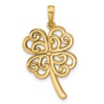 14K Polished Four Leaf Clover Pendant