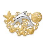 14k Two-tone Sea Life Fits 5mm/6mm Omega Slide