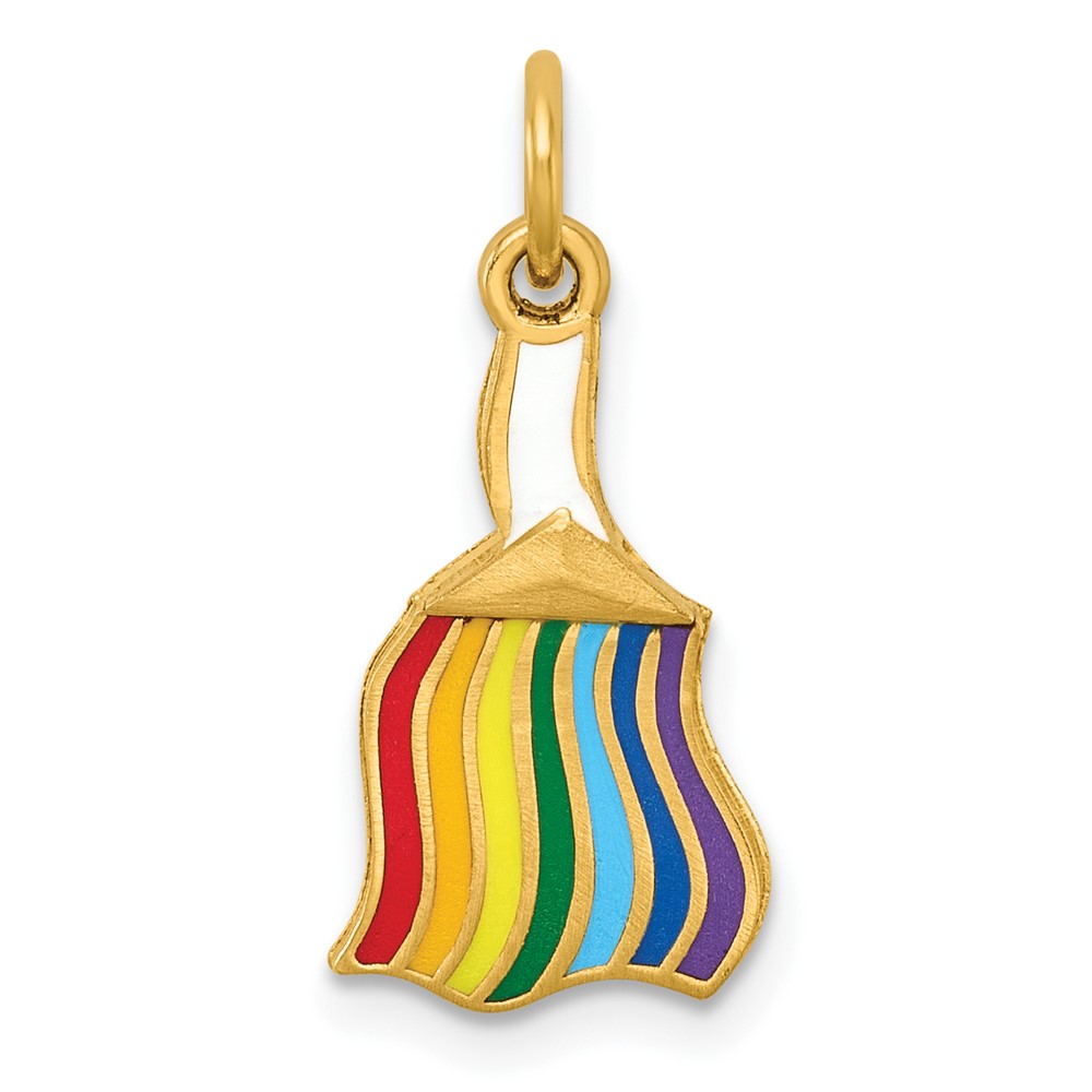 D5862.jpg 14K Polished Enameled Rainbow Brush Pendant - Image 1