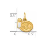 14K Polished White Enameled Milk and Cookies Pendant - Image 4