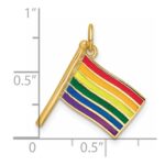 14K Polished Enameled Rainbow Flying Flag Pendant - Image 4