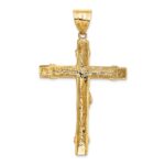 14k Two-tone CZ Crucifix Pendant - Image 3