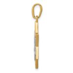 14K and White Rhodium Solid Mesh Star Of David Charm - Image 2