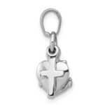 14K White Gold 3-D Faith, Hope and Charity Charm - Image 2