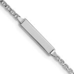 14k White Gold Polished Semi-Solid Chain/Solid Plate Anchor Link 20x4.5mm Plate 5.5 inch Baby/Child ID Bracelet