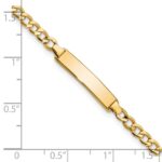 14k Polished Semi-Solid Chain/Solid Plate Cuban Link 19.5x4.5mm Plate 7 inch ID Bracelet - Image 3
