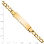 14k Polished Semi-Solid Chain/Solid Plate Curb Link 37.5x10mm Plate 8 inch ID Bracelet - Image 3