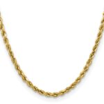 14K 4mm Semi Solid Diamond-cut Rope with Lobster Clasp Chain - Image 2