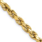 14K 5.5mm Semi Solid Diamond-cut Rope with Lobster Clasp Chain