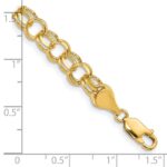 14k 7.5mm Solid Double Link Charm Bracelet - Image 3