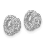 14k White Gold 1/5 carat Diamond Circle Earring Jackets - Image 2