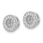 14k White Gold 3/8 carat Diamond Circle Earring Jackets - Image 2