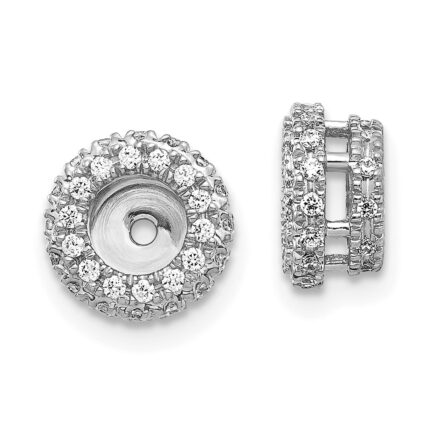 14k White Gold 3/8 carat Diamond Circle Earring Jackets