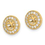 14k 1/4 carat Diamond Circle Earring Jackets - Image 2