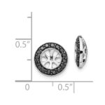 14k White Gold 1/3 carat Black Diamond Circle Earring Jackets - Image 3
