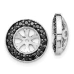 14k White Gold 1/3 carat Black Diamond Circle Earring Jackets
