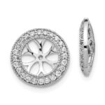 14k White Gold 3/8 carat Diamond Circle Earring Jackets
