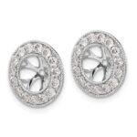 14k White Gold 1 carat Diamond Circle Earring Jackets - Image 2