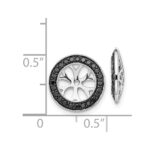 14k White Gold 3/8 carat Black Diamond Circle Earring Jackets - Image 3