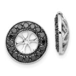 14k White Gold 3/4 carat Black Diamond Circle Earring Jackets