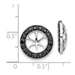 14k White Gold 1.19 carat Black Diamond Circle Earring Jackets - Image 3