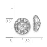 14k White Gold 1/10 carat Diamond Fancy Circle Earring Jackets - Image 3